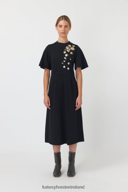 Clothing Black Kate Sylvester Women Falling roses dress J4V2R100