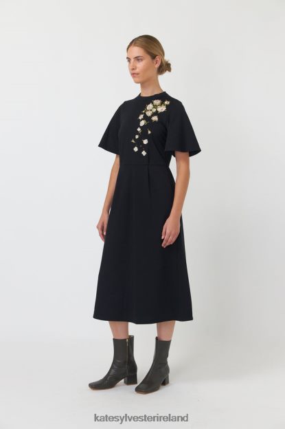 Clothing Black Kate Sylvester Women Falling roses dress J4V2R100