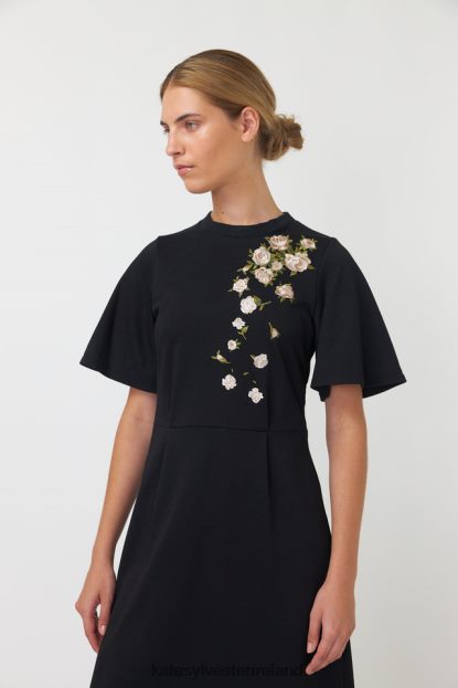Clothing Black Kate Sylvester Women Falling roses dress J4V2R100