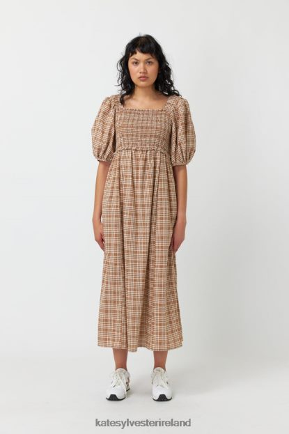 Clothing Caramel Kate Sylvester Women Gingham shirred dress J4V2R143