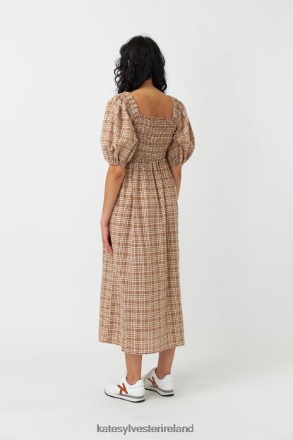 Clothing Caramel Kate Sylvester Women Gingham shirred dress J4V2R143