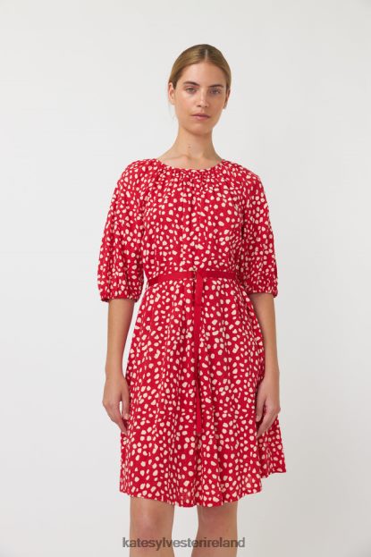 Clothing Red Kate Sylvester Women Pebbles smock dress J4V2R147