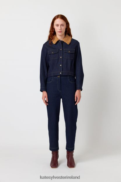 Clothing Indigo Kate Sylvester Women Denim shearling jacket J4V2R265