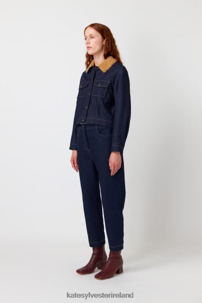 Clothing Indigo Kate Sylvester Women Denim shearling jacket J4V2R265