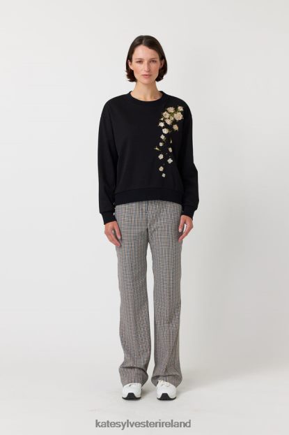 Clothing Black Kate Sylvester Women Falling roses sweatshirt J4V2R184