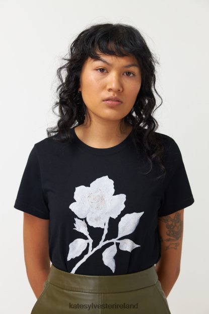Clothing Black Kate Sylvester Women Wild Rose T-Shirt J4V2R11