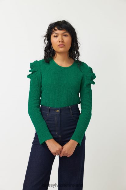 Clothing Grass green Kate Sylvester Women Crinkle Top J4V2R34