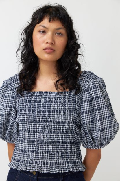 Clothing Ink Kate Sylvester Women Gingham shirred top J4V2R227