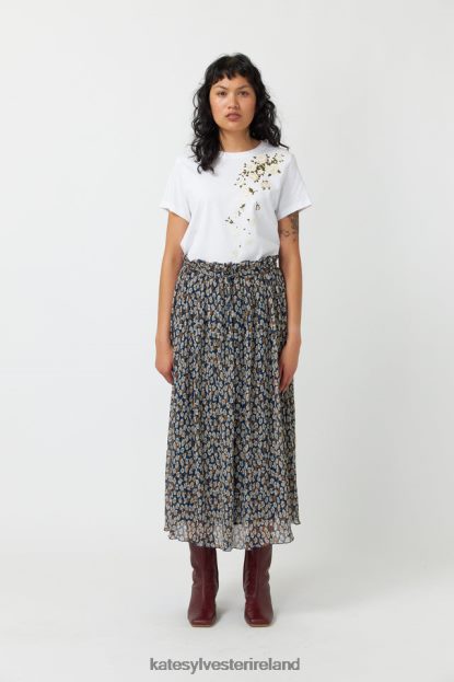 Clothing White Kate Sylvester Women Falling roses t-shirt J4V2R182